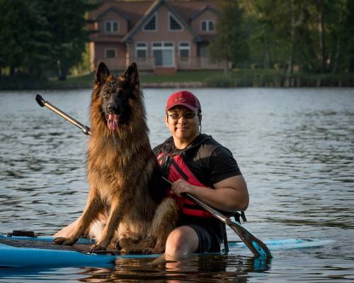 Aslan and Me on paddle board 2